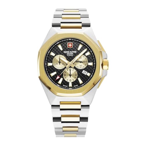Swiss Alpine Military Herren Uhr Chronograph Analog Quarz 7005.9147SAM Edelstahl von swiss alpine military