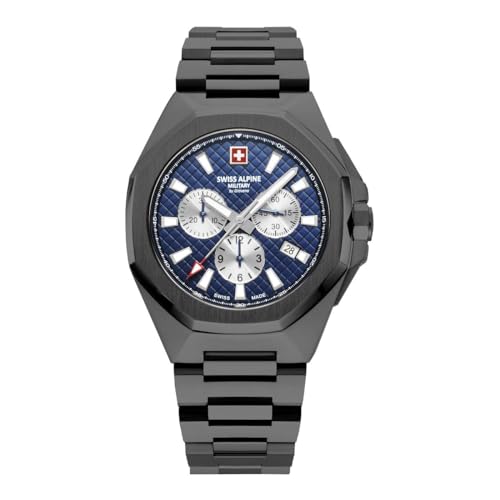 Swiss Alpine Military Herren Uhr Chronograph Analog Quarz 7005.9175SAM Edelstahl von swiss alpine military