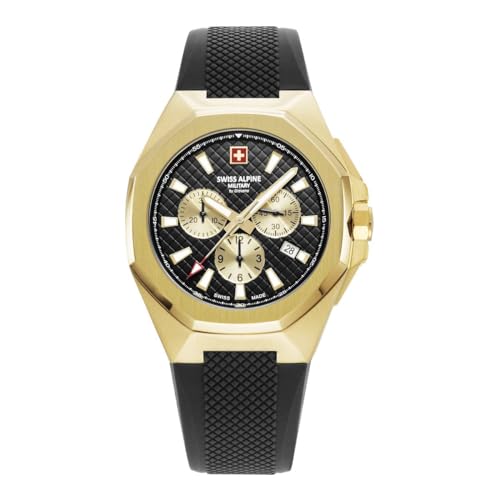 Swiss Alpine Military Herren Uhr Chronograph Analog Quarz 7005.9817SAM Silikon von swiss alpine military