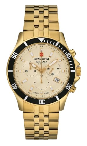 Swiss Alpine Military Herren Uhr Chronograph Analog Quarz 7022.9111SAM Edelstahl von swiss alpine military