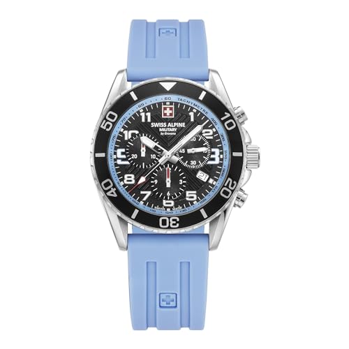 swiss alpine military Herren Uhr Chronograph Analog Quarz 7029.9831SAM Silikon von swiss alpine military