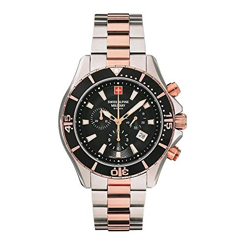 Swiss Alpine Military Herren Uhr Chronograph Analog Quarz 7040.9157SAM Edelstahl von swiss alpine military