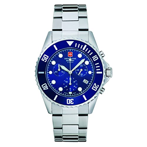 Swiss Alpine Military Herren Uhr Chronograph Analog Quarz 7053.9135SAM Edelstahl von swiss alpine military