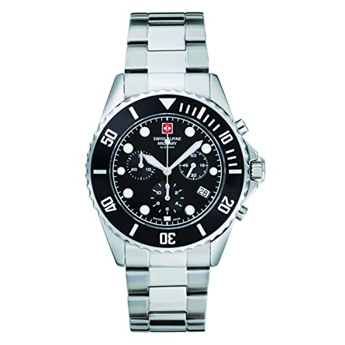 Swiss Alpine Military Herren Uhr Chronograph Analog Quarz 7053.9137SAM Edelstahl von swiss alpine military