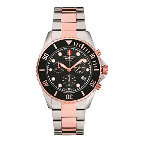 Swiss Alpine Military Herren Uhr Chronograph Analog Quarz 7053.9157SAM Edelstahl von swiss alpine military