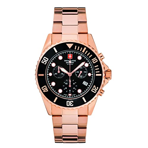 Swiss Alpine Military Herren Uhr Chronograph Analog Quarz 7053.9167SAM Edelstahl von swiss alpine military