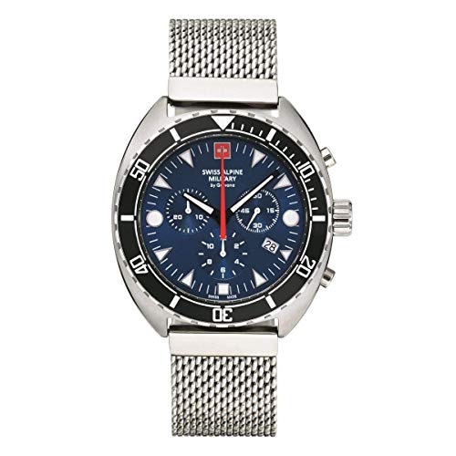 Swiss Alpine Military Herren Uhr Chronograph Analog Quarz 7066.9135SAM Edelstahl von swiss alpine military