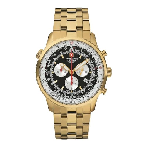 Swiss Alpine Military Herren Uhr Chronograph Analog Quarz 7078.9117SAM Edelstahl von swiss alpine military