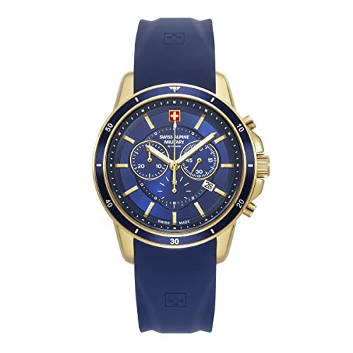 swiss alpine military Herren Uhr Chronograph Analog Quarz 7089.9815SAM Silikon von swiss alpine military