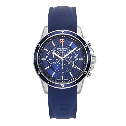 Swiss Alpine Military by Grovana Herren Analog Schweizer Quarzwerk Uhr mit Silikon Armband 7089.9835SAM von swiss alpine military
