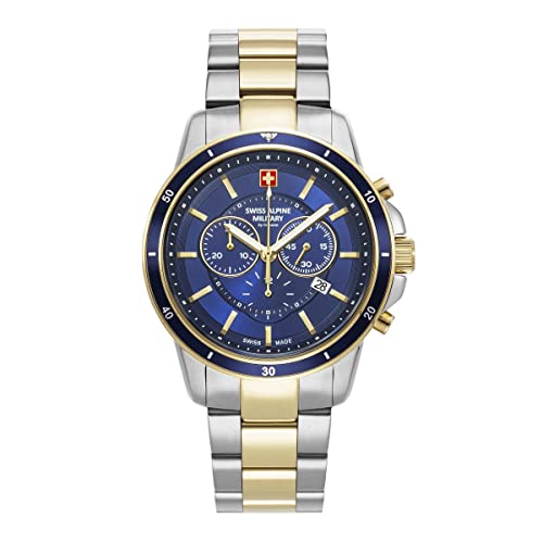 Swiss Alpine Military by Grovana Herren Analog Schweizer Quarzwerk Uhr mit Edelstahl Armband 7089.9145SAM von swiss alpine military