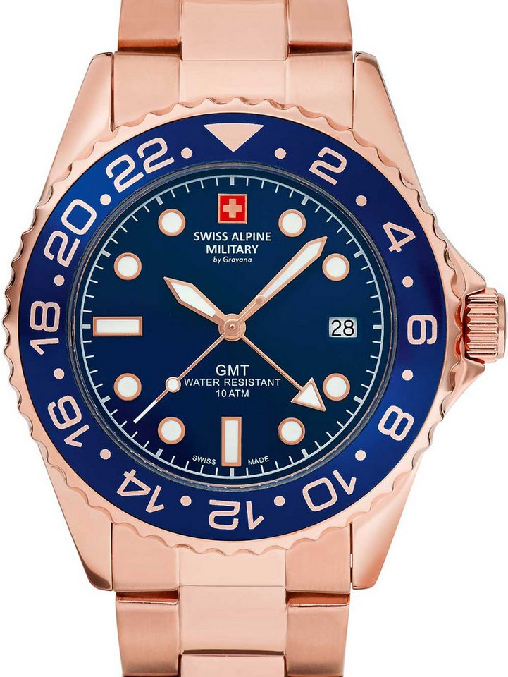 Swiss Alpine Military Quarzuhr Swiss Alpine Military 7052.1165 GMT Diver Herrenuhr 42mm 10ATM Swiss Alpine Military 7052.1165 GMT Diver Herrenuhr 42mm 10ATM von Swiss Alpine Military