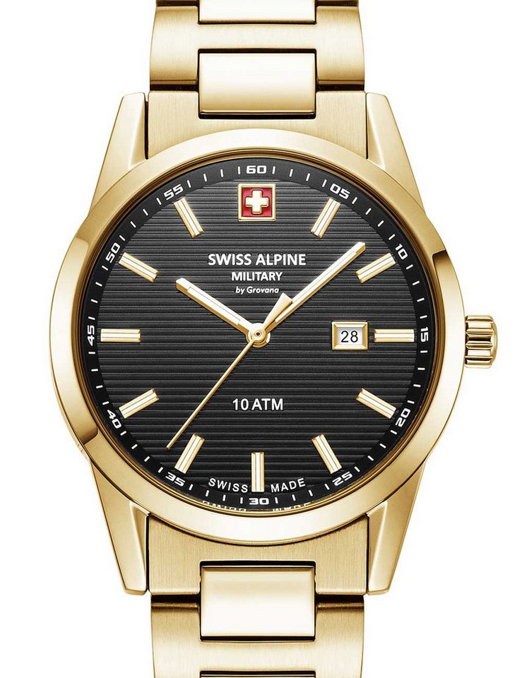 Swiss Alpine Military Quarzuhr Swiss Alpine Military 7767.1117 Damenuhr Argos gold schwarz 34mm 10ATM Swiss Alpine Military 7767.1117 Damenuhr Argos gold schwarz 34mm 10ATM von Swiss Alpine Military