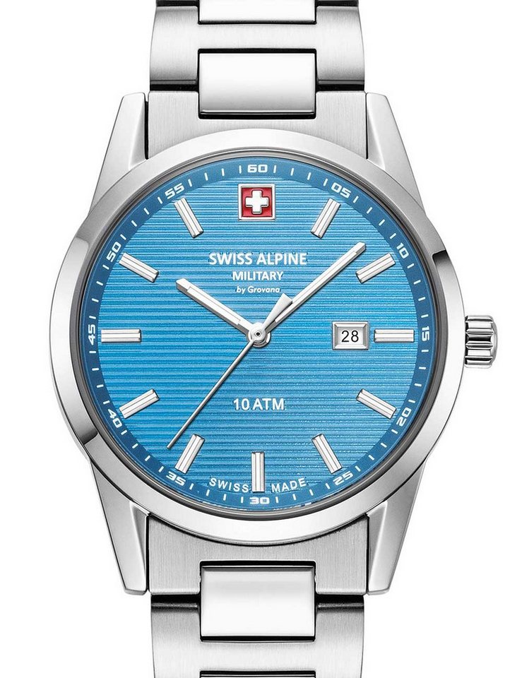 Swiss Alpine Military Quarzuhr Swiss Alpine Military 7767.1131 Damenuhr Argos silber hellblau 34mm 10 Swiss Alpine Military 7767.1131 Damenuhr Argos silber hellblau 34mm 10ATM von Swiss Alpine Military