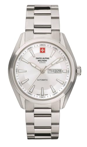 Swiss Alpine Military by Grovana Herrenuhr mit Edelstahlband ETA 2836-2 Automatik Saphirglas 10 ATM DayDate 7090.2132SAM von swiss alpine military