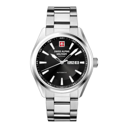 Swiss Alpine Military by Grovana Herrenuhr mit Edelstahlband ETA 2836-2 Automatik Saphirglas 10 ATM DayDate 7090.2137SAM von swiss alpine military