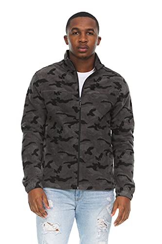Swiss Alps Herren Polarfleecejacke mit durchgehendem Reißverschluss und Taschen, Grau Camo (086), Medium von Swiss Alps