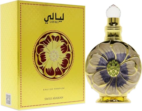 Swiss Arabian Layali Eau De Parfum Unisex 50ML – Eine Fesselnde Fusion aus Saftiger Pflaume, Eleganten Blumen und kostbarem Oud – Verzaubernder und Intensiver Duft von Swiss Arabian