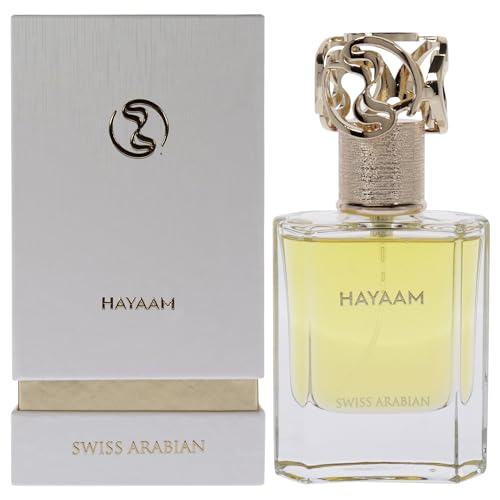 Swiss Arabian Hayaam Eau de Parfum Unisex 50ML - Unwiderstehlicher Zitrus, Holz und Lederduft mit exotischen Gewürzen und Warmem Amber - Das Wesen der Verehrung von Swiss Arabian