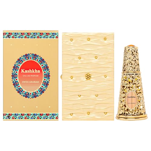 Swiss Arabian Kashkha Eau De Parfum Unisex 50ML – Fruchtig, Würzig, Oud mit Bergamotte, Zimt und Agarholz – Stilvolle und Warme Duft von Swiss Arabian