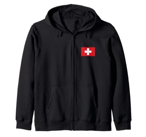 Schweiz Flagge Schweiz Bekleidung Wandern Skifahren Herren Damen Kinder Kapuzenjacke von Swiss Flag Switzerland Apparel