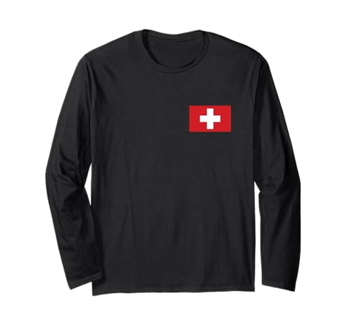 Schweiz Flagge Schweiz Bekleidung Wandern Skifahren Herren Damen Kinder Langarmshirt von Swiss Flag Switzerland Apparel
