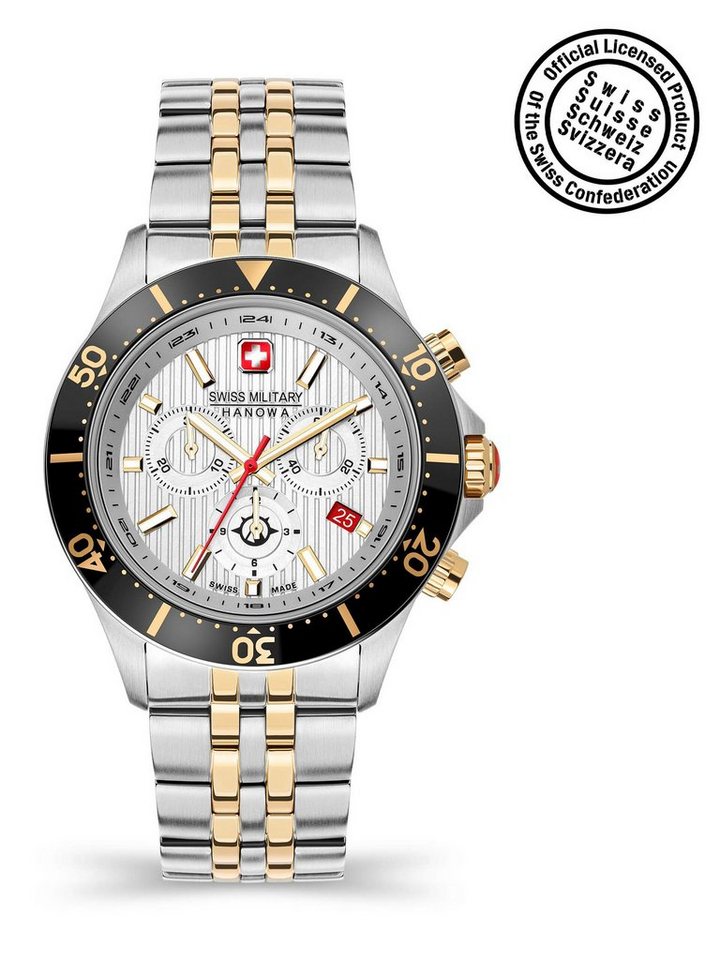 Swiss Military Hanowa Chronograph FLAGSHIP X CHRONO, mit hochwertigem Edelstahl-Armband von Swiss Military Hanowa