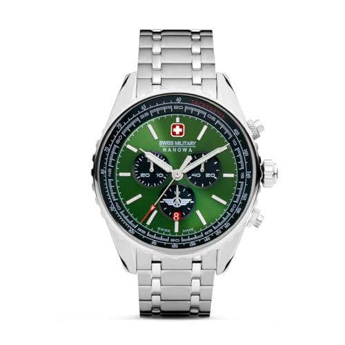 Swiss Military Hanowa SMWGI0000307 Afterburn Chrono Herrenuhr mit Edelstahlband Saphirglas von Swiss Military Hanowa