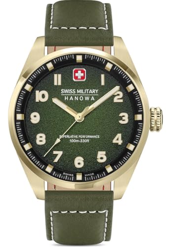 Swiss Military Hanowa Herren Analog Schweizer Quarzwerk Uhr mit Leder Armband SMWGA0001550 von Swiss Military Hanowa