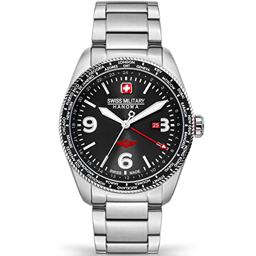 Swiss Military Hanowa Herren-Uhren Analog Quarz One Size Schwarz, Silber 32019283 von Swiss Military Hanowa