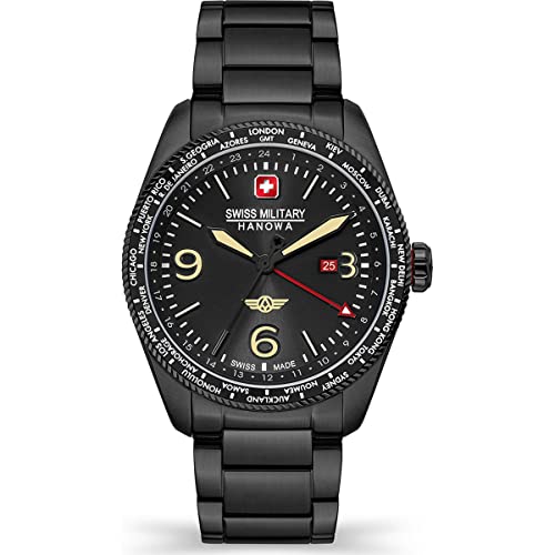Swiss Military Hanowa Herren-Uhren Analog Quarz One Size Schwarz 32019283 von Swiss Military Hanowa