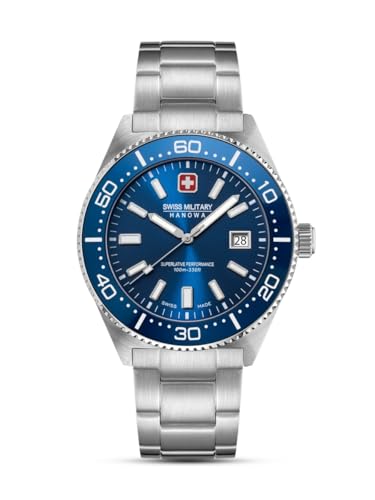 Swiss Military Hanowa SMWGH0004904 Nomad Herrenuhr Edelstahl Silberfarben Blau von Swiss Military Hanowa