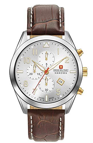 Swiss Military Hanowa Unisex Erwachsene Analog Quarz Uhr mit Leder Armband 06-4316.04.001.02 von Swiss Military Hanowa