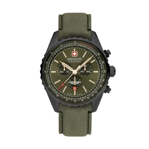 Swiss Military Hanowa SMWGC0000340 Afterburn Chrono Herrenuhr mit Echtlederarmband Saphirglas von Swiss Military Hanowa