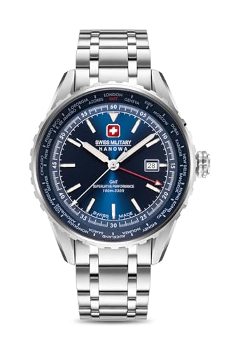 Swiss Military Hanowa SMWGH0003204 Afterburn GMT Herrenuhr mit Edelstahlband Saphirglas von Swiss Military Hanowa