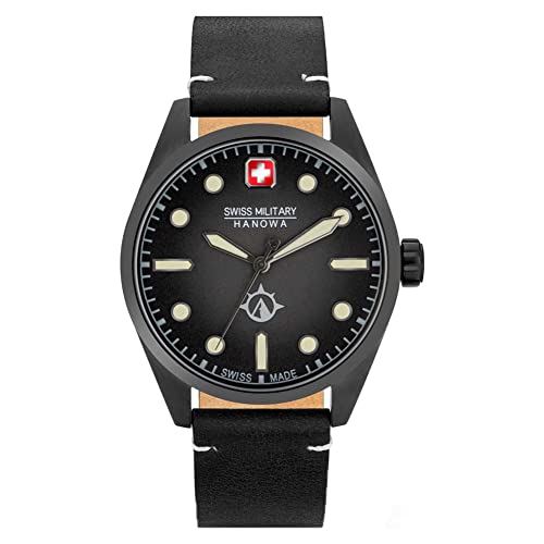 Swiss Military Hanowa Herren Analog Quarz Uhr mit Leder Armband SMWGA2100540 von Swiss Military by Chrono