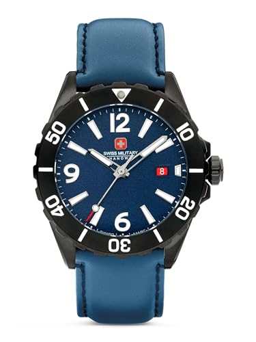 Swiss Military Hanowa Herren Analog Quarz Uhr mit Leder Armband SMWGB0000250 von Swiss Military by Chrono