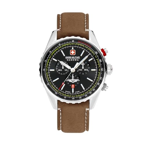 Swiss Military Hanowa SMWGC0000301 Afterburn Chrono Herrenuhr mit Echtlederarmband Saphirglas von Swiss Military Hanowa