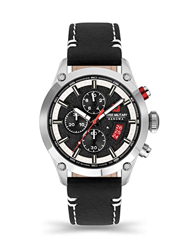 Swiss Military Herren Analog Quarz Uhr mit Leder Armband SMWGC2101401 Swiss Military Herren Analog Quarz Uhr mit Leder Armband SMWGC2101401 von Swiss Military by Chrono