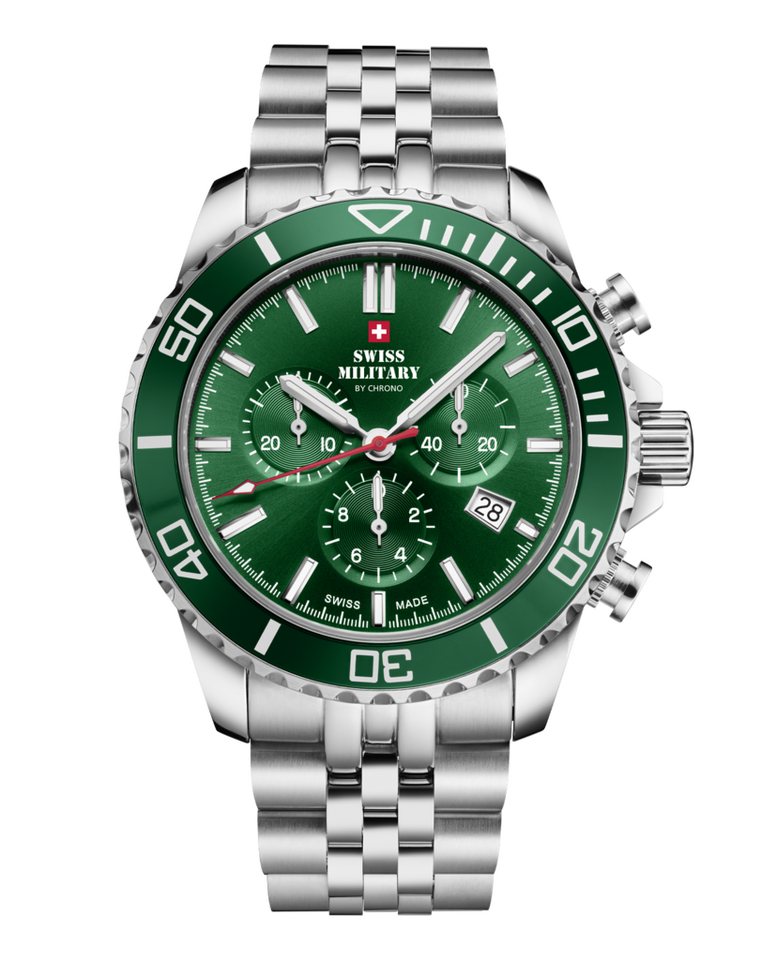 Swiss Military by Chrono Chronograph Uhren aus der Schweiz Swiss Military SM34103 Saphirglas 100 Meter Chronograph, links drehende Lünette von Swiss Military by Chrono