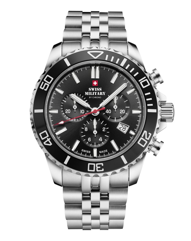 Swiss Military by Chrono Chronograph Uhren aus der Schweiz Swiss Military SM34103 Saphirglas 100 Meter Chronograph, links drehende Lünette von Swiss Military by Chrono
