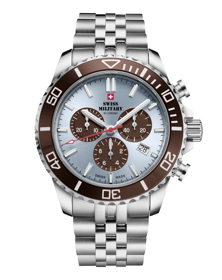 Swiss Military by Chrono Chronograph Uhren aus der Schweiz Swiss Military SM34103 Saphirglas 100 Meter Chronograph, links drehende Lünette von Swiss Military by Chrono