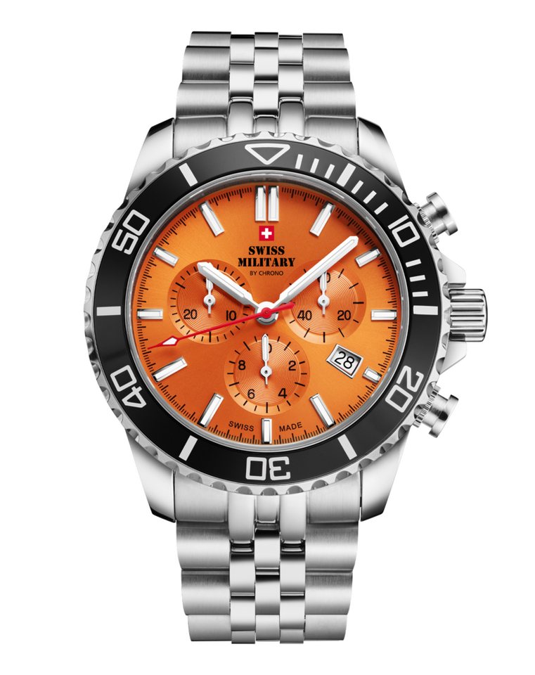 Swiss Military by Chrono Chronograph Uhren aus der Schweiz Swiss Military SM34103 Saphirglas 100 Meter Chronograph, links drehende Lünette von Swiss Military by Chrono