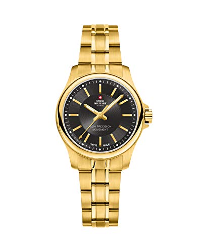 Swiss Military by Chrono Damen Uhr Armbanduhr Quarzwerk mit Edelstahl Metallarmband Analoge Damenuhr Gold SM30201.08 von Swiss Military by Chrono