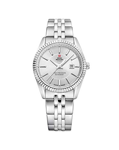 Swiss Military by Chrono Damen Uhr Armbanduhr Quarzwerk mit Edelstahl Metallarmband Analoge Damenuhr Silber SM34066.02 von Swiss Military by Chrono
