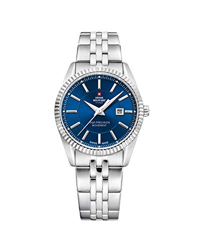 Swiss Military by Chrono Damen Uhr Armbanduhr Quarzwerk mit Edelstahl Metallarmband Analoge Damenuhr Silber SM34066.03 von Swiss Military by Chrono