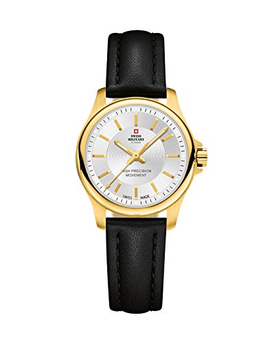 Swiss Military by Chrono Damen Uhr Armbanduhr Quarzwerk mit Lederarmband Analoge Damenuhr Gold SM30201.15 von Swiss Military by Chrono