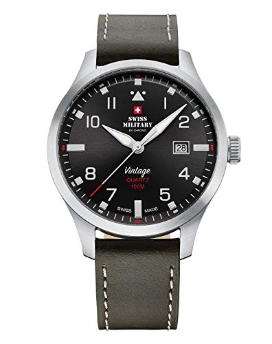 Swiss Military by Chrono Herren-Armbanduhr Analog Quarzwerk mit Lederarmband SM34078.04 von Swiss Military by Chrono