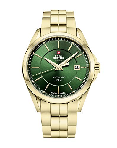Swiss Military by Chrono Herren Uhr Armbanduhr Automatik Uhrwerk mit Edelstahl Metallarmband Analoge Herrenuhr Gold SMA34085.12 von Swiss Military by Chrono