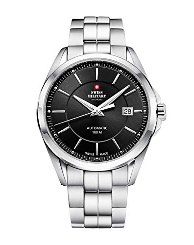 Swiss Military by Chrono Herren Uhr Armbanduhr Automatik Uhrwerk mit Edelstahl Metallarmband Analoge Herrenuhr Silber SMA34085.01 von Swiss Military by Chrono